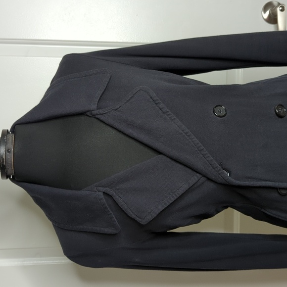 James Perse LA Double Breasted Soft Cotton Jersey Knit Jacket Blazer Black 3 M/L - Picture 3 of 13